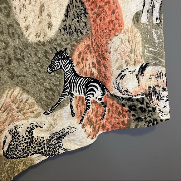 90s Vintage Erin London animal adventure shorts zebra lion cheetah print XL - Picture 7 of 10